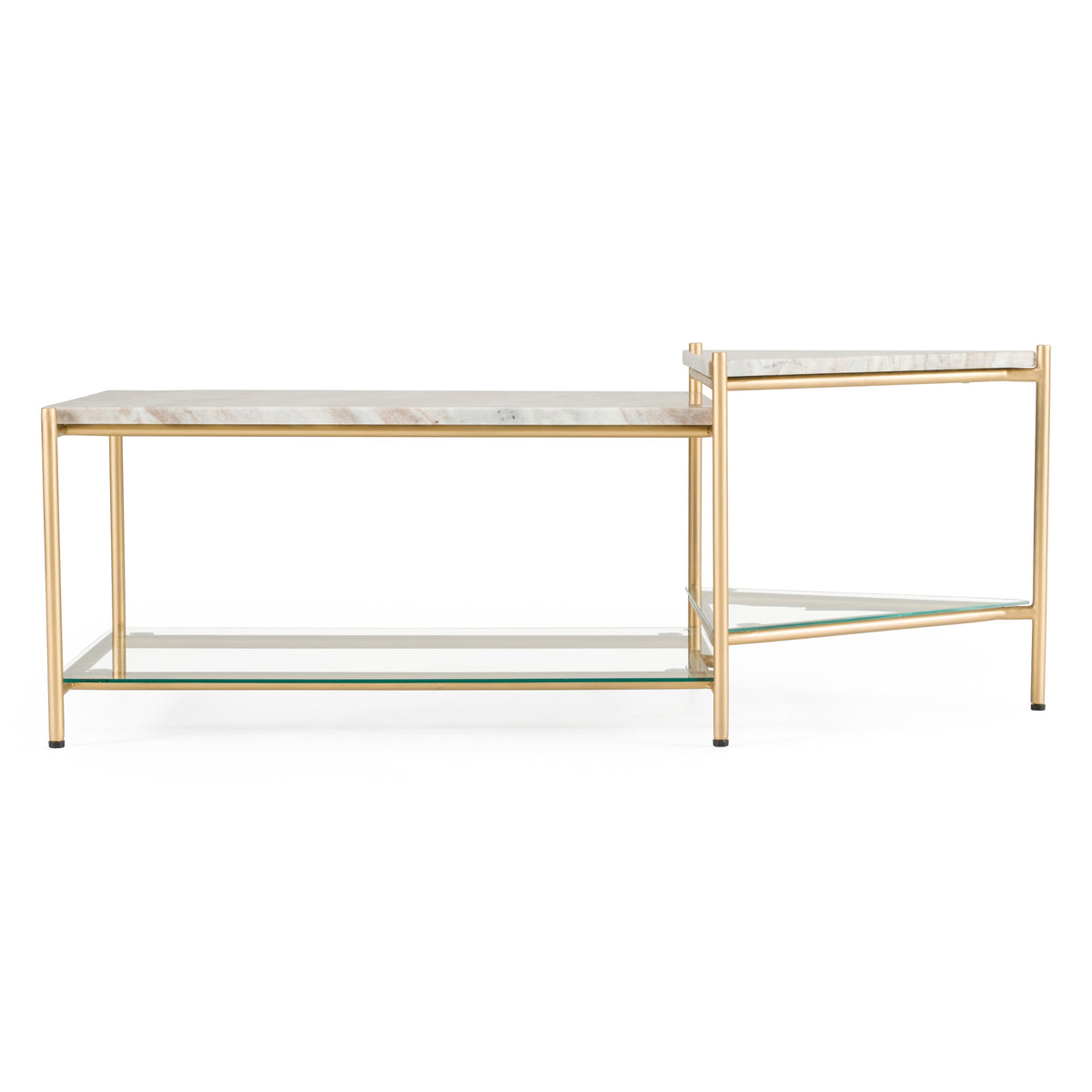 Mosk - Modern Marble + Glass + Brass Coffee Table by VIG Furniture - View 1