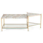 Mosk - Modern Marble + Glass + Brass Coffee Table by VIG Furniture - View 3