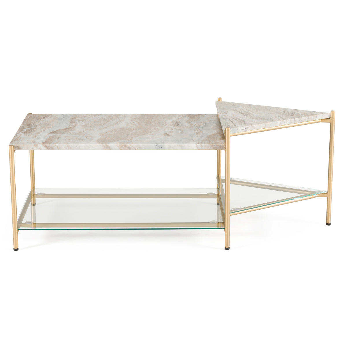 Mosk - Modern Marble + Glass + Brass Coffee Table by VIG Furniture - View 3
