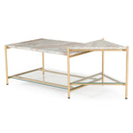 Mosk - Modern Marble + Glass + Brass Coffee Table by VIG Furniture - View 4