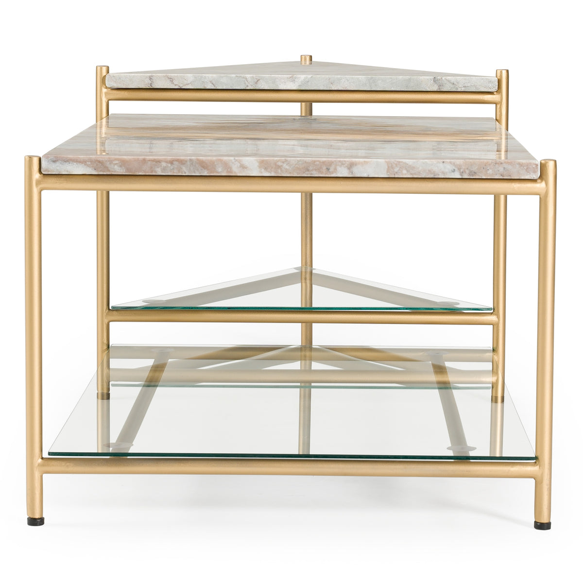 Mosk - Modern Marble + Glass + Brass Coffee Table by VIG Furniture - View 5