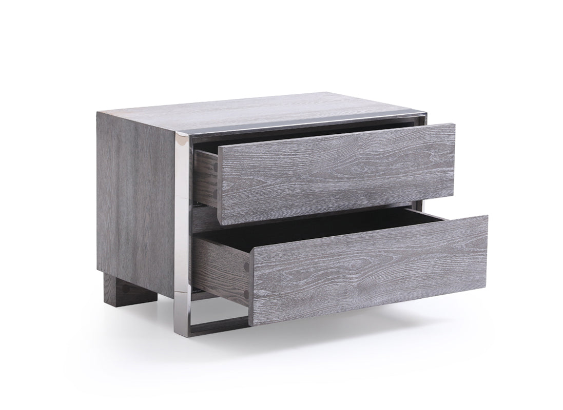 Arlene Modern Grey Elm & Stainless Steel Bedroom Set by VIG Furniture - View 3