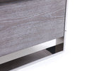 Queen Arlene Modern Grey Elm & Stainless Steel Bedroom Set