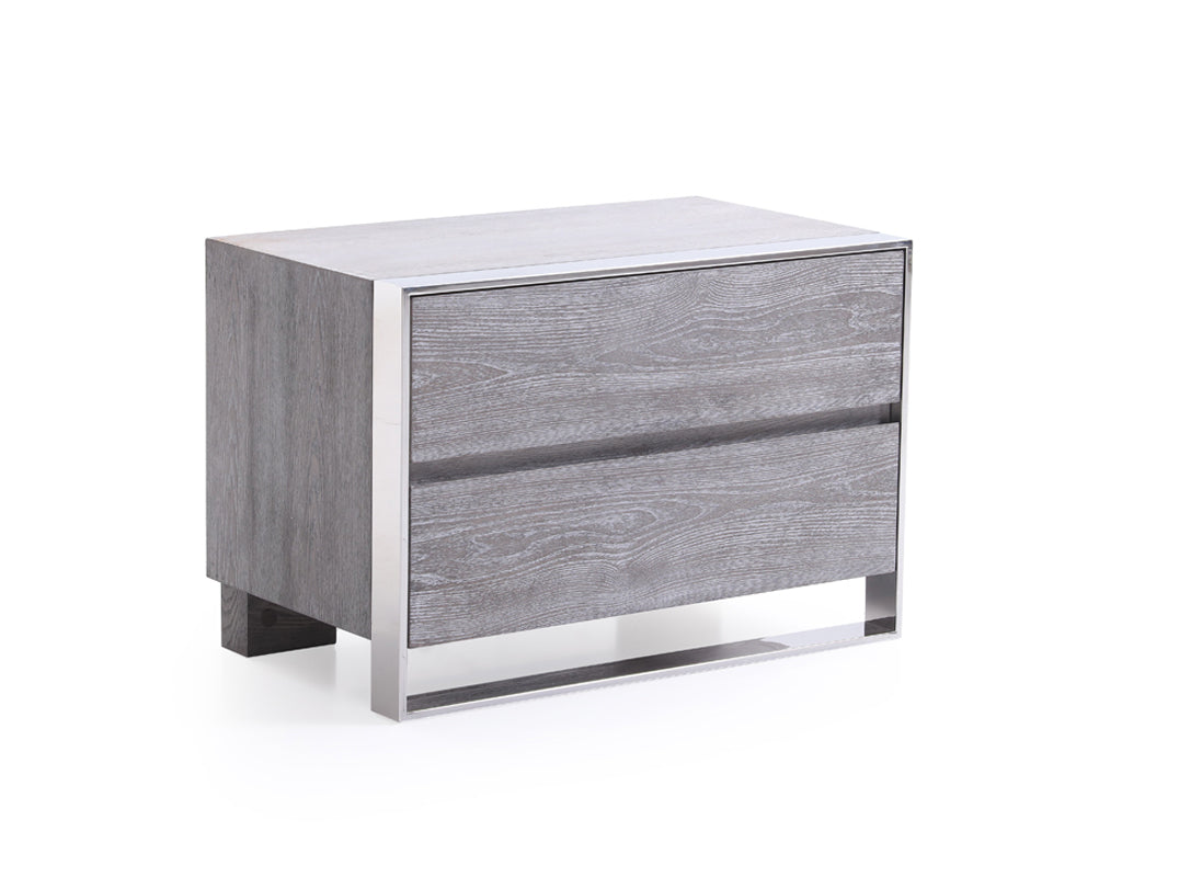 Arlene Modern Grey Elm & Stainless Steel Bedroom Set by VIG Furniture - View 9