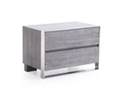 Queen Arlene Modern Grey Elm & Stainless Steel Bedroom Set