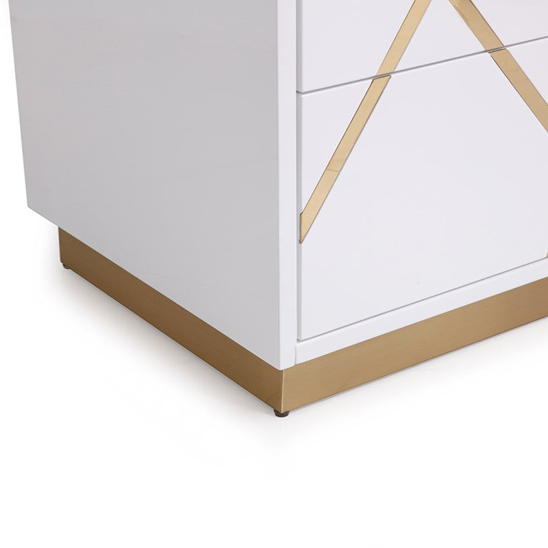 Nixa - Modern White + Gold Bed + Nightstands by VIG Furniture - View 6