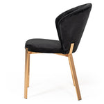 Nadia Modern Black Velvet & Rosegold Dining Chair (Set of 2) by VIG Furniture - View 5