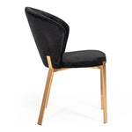 Nadia Modern Black Velvet & Rosegold Dining Chair (Set of 2) by VIG Furniture - View 7