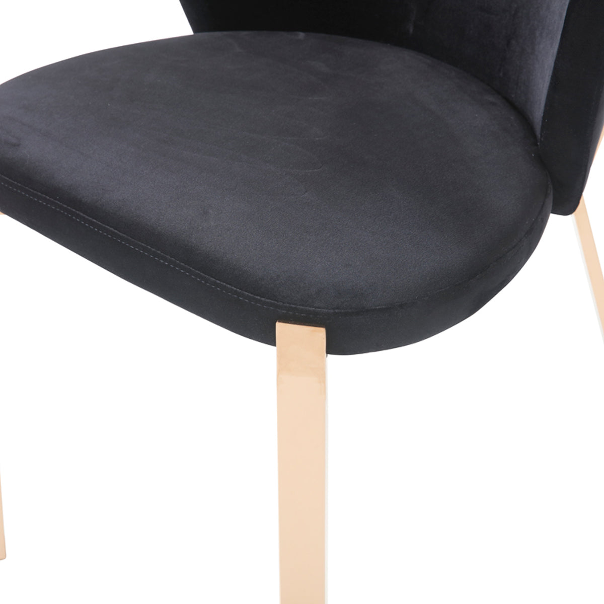 Nadia Modern Black Velvet & Rosegold Dining Chair (Set of 2) by VIG Furniture - View 10