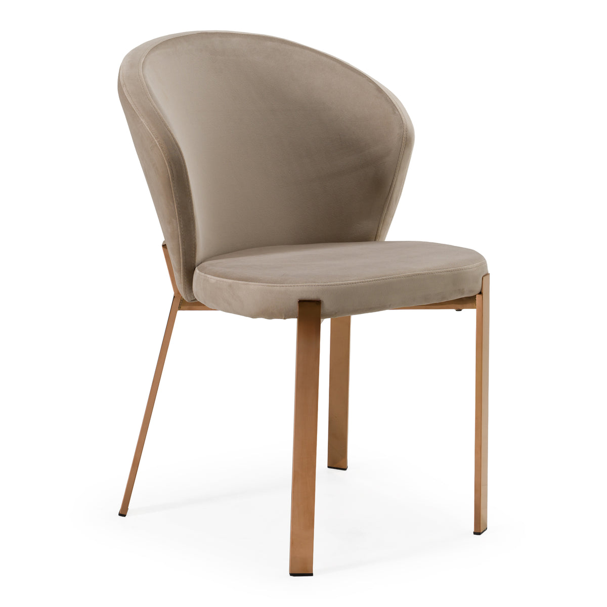 Nadia - Modern Beige Velvet & Rosegold Dining Chair (Set of 2) by VIG Furniture - View 1