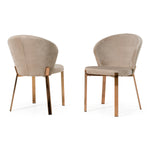 Nadia - Modern Beige Velvet & Rosegold Dining Chair (Set of 2) by VIG Furniture - View 7