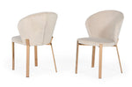 Nadia - Modern Beige Velvet & Rosegold Dining Chair (Set of 2) by VIG Furniture - View 2