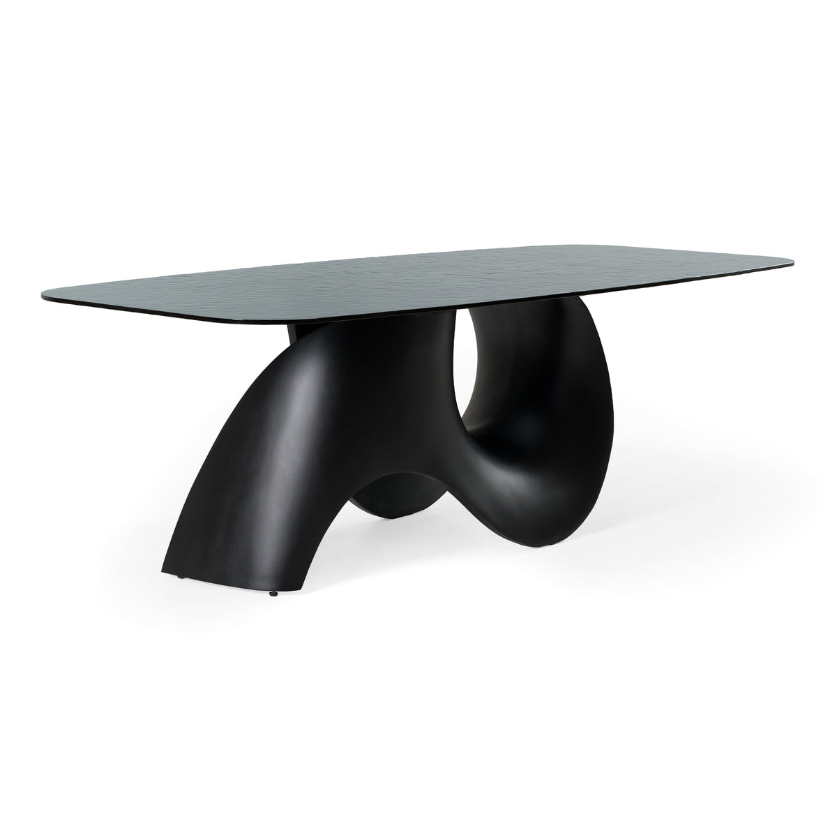 Neptune - Modern Grey Wave Glass + Black Dining Table by VIG Furniture - View 2