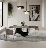 Neptune - Modern Grey Wave Glass + Black Dining Table by VIG Furniture - View 6