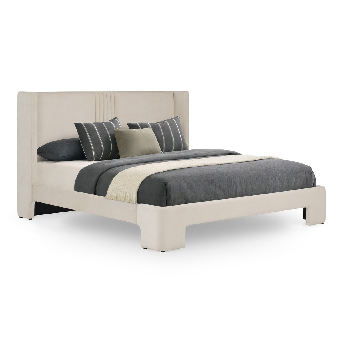 Eastern King Newhart - Modern Beige Fabric Bed by VIG Furniture - View 1