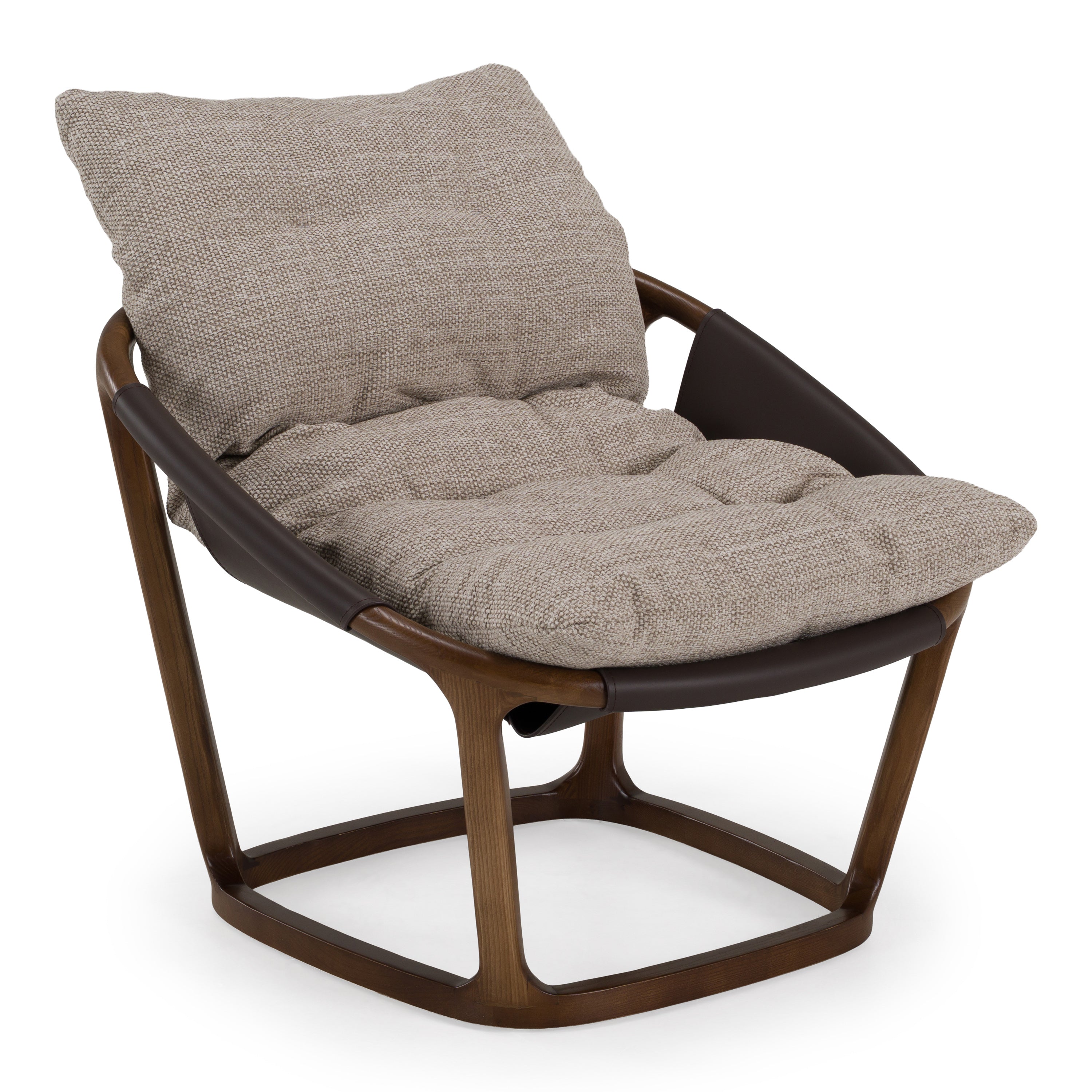 Newman - Modern Beige Fabric + Dark Brown Faux Leather + Ash Accent Chair by VIG Furniture - View 1