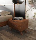 Eastern King Soria Modern Grey & Walnut Bedroom Set