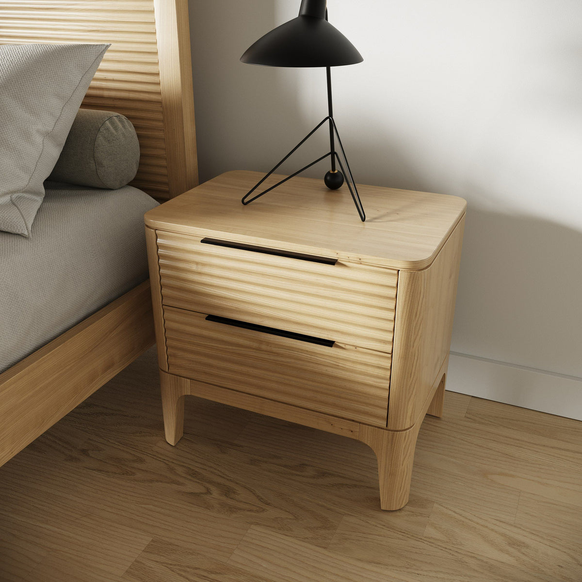 Queen Seattle - Modern Natural Oak Bedroom Set