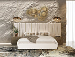 Nixa - Modern Beige Velvet + Brushed Bronze Bed + Birch Nightstands by VIG Furniture - View 1