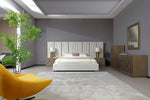 Nixa - Modern Beige Velvet + Brushed Bronze + Birch Bedroom Set-eastern by VIG Furniture - View 1