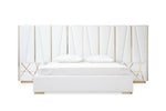 Nixa - Queen Modern White + Gold Bed + Nightstands by VIG Furniture - View 2