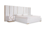 Queen Nixa - Modern White + Gold Bedroom Set