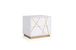 Nixa - Queen Modern White + Gold Bed + Nightstands by VIG Furniture - View 6