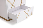 Nixa - California King Modern White + Gold Bed + Nightstands by VIG Furniture - View 8
