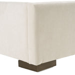 California King Nixa - Modern Beige Velvet + Brushed Bronze + Birch 4-Piece Bedroom Set