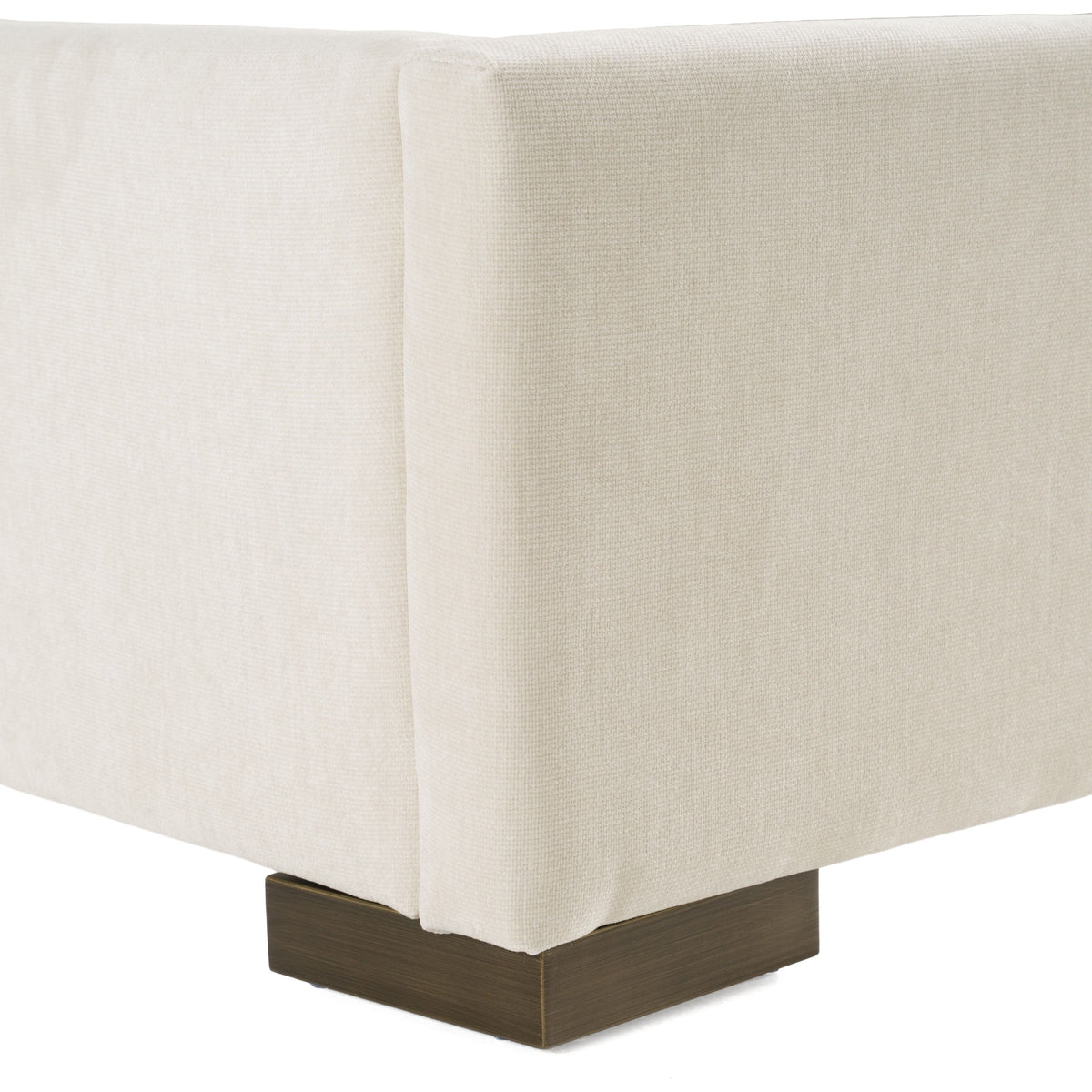 California King Nixa - Modern Beige Velvet + Brushed Bronze + Birch 4-Piece Bedroom Set