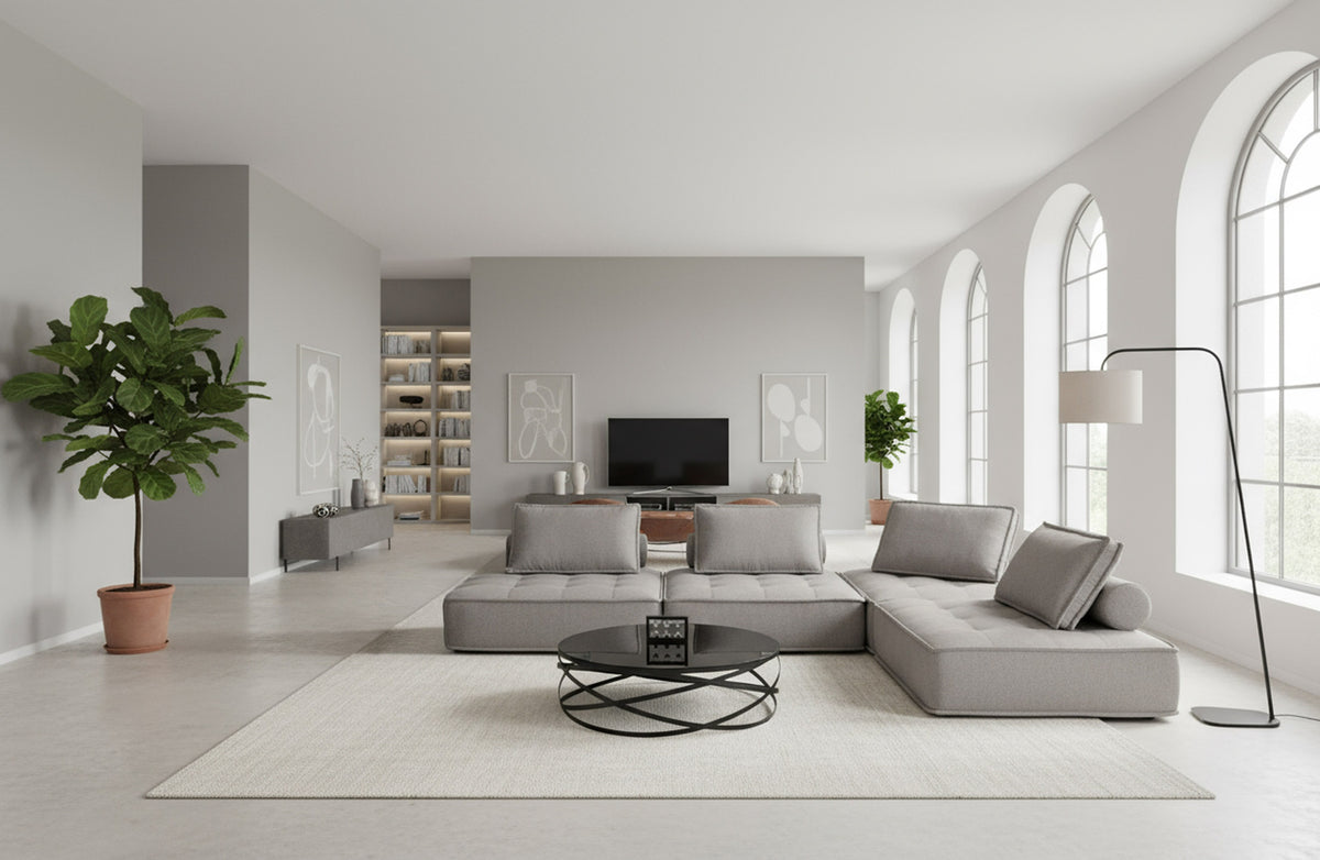 Nolden - Modern Grey Fabric Modular 4-Piece Sectional Sofa by VIG Furniture - View 4