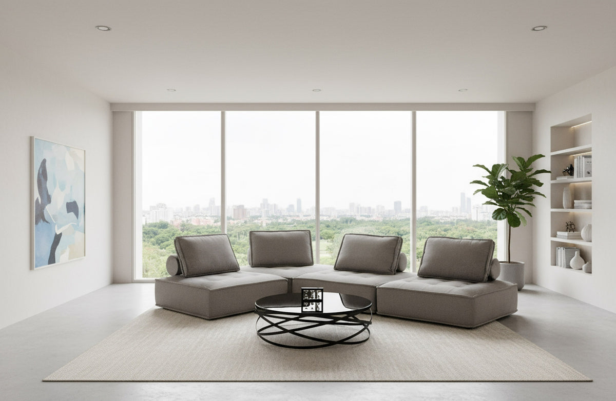 Nolden - Modern Grey Fabric Modular 4-Piece Sectional Sofa by VIG Furniture - View 2