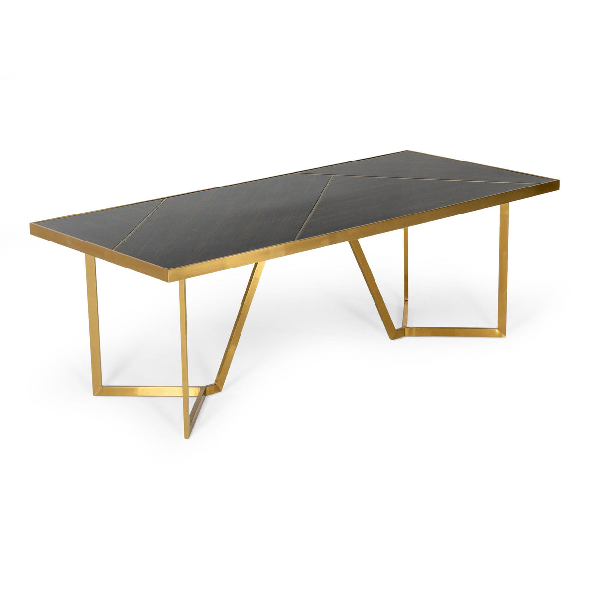 Nolte - Glam Black Zebrawood and Gold Dining Table by VIG Furniture - View 5