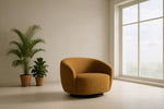 Norris - Modern Mustard Fabric Swivel Accent Chair by VIG Furniture - View 2