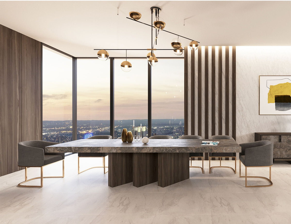 Amsterdam - Modern Grey Volcano & Eucalyptus Oak Dining Table by VIG Furniture - View 3