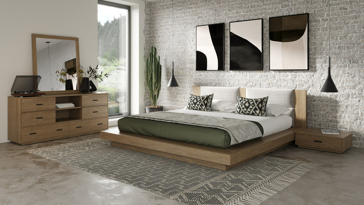 Fantasia - Contemporary Walnut & Grey Bed with Two Nightstands by VIG Furniture - View 13