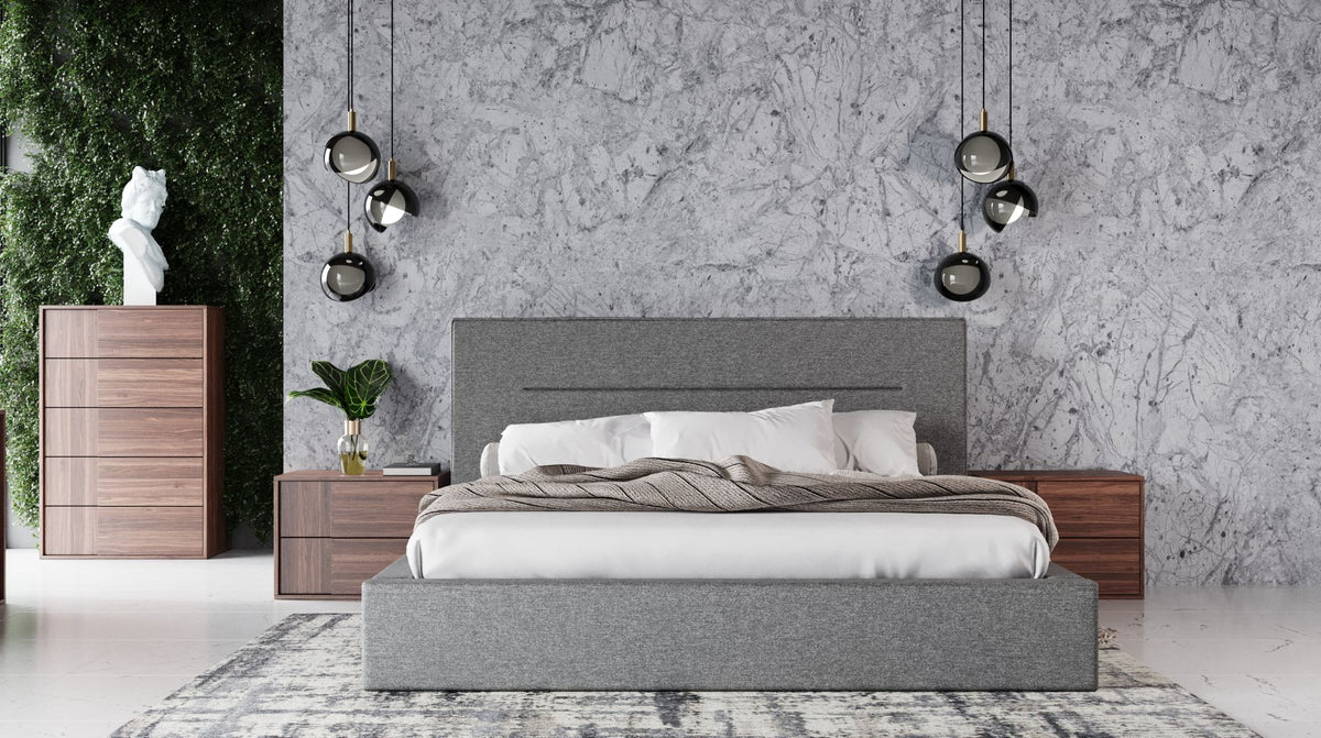 Juliana - Italian Modern Grey Upholstered Bed by VIG Furniture - View 7