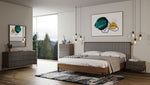 Metcalf - Mid-Century Walnut & Grey Bed w/ Two Nightstands by VIG Furniture - View 5