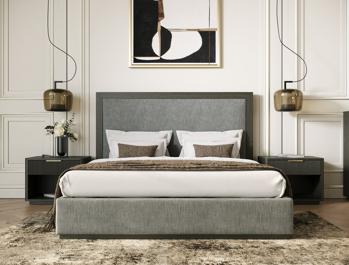 Santa Barbara - Modern Grey Fabric + Grey Wash Bed by VIG Furniture - View 2