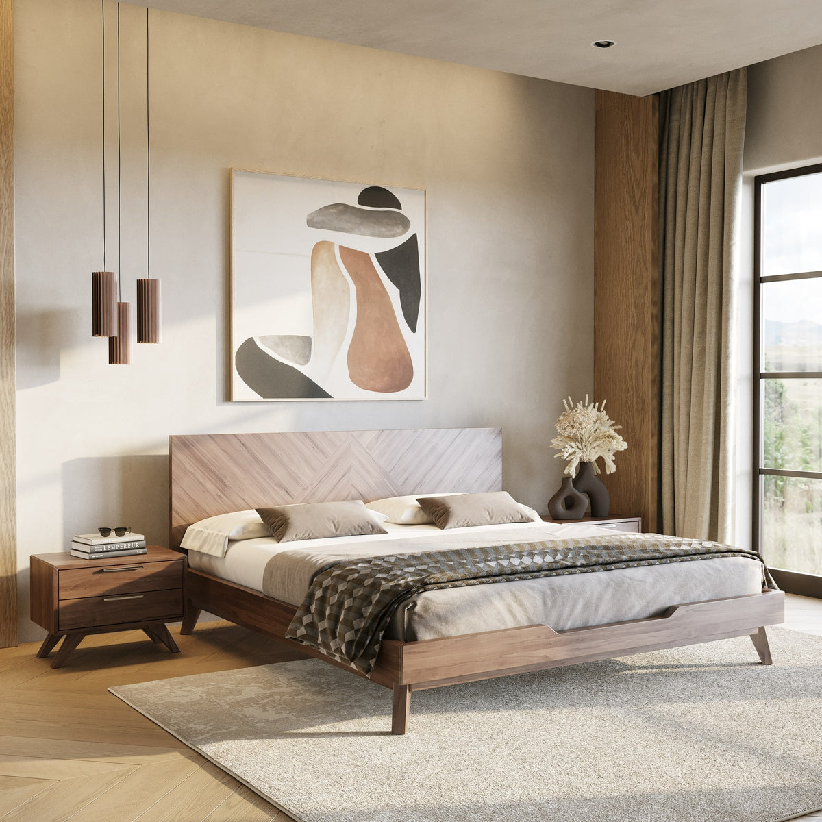 Soren - Modern Walnut Bed by VIG Furniture - View 4