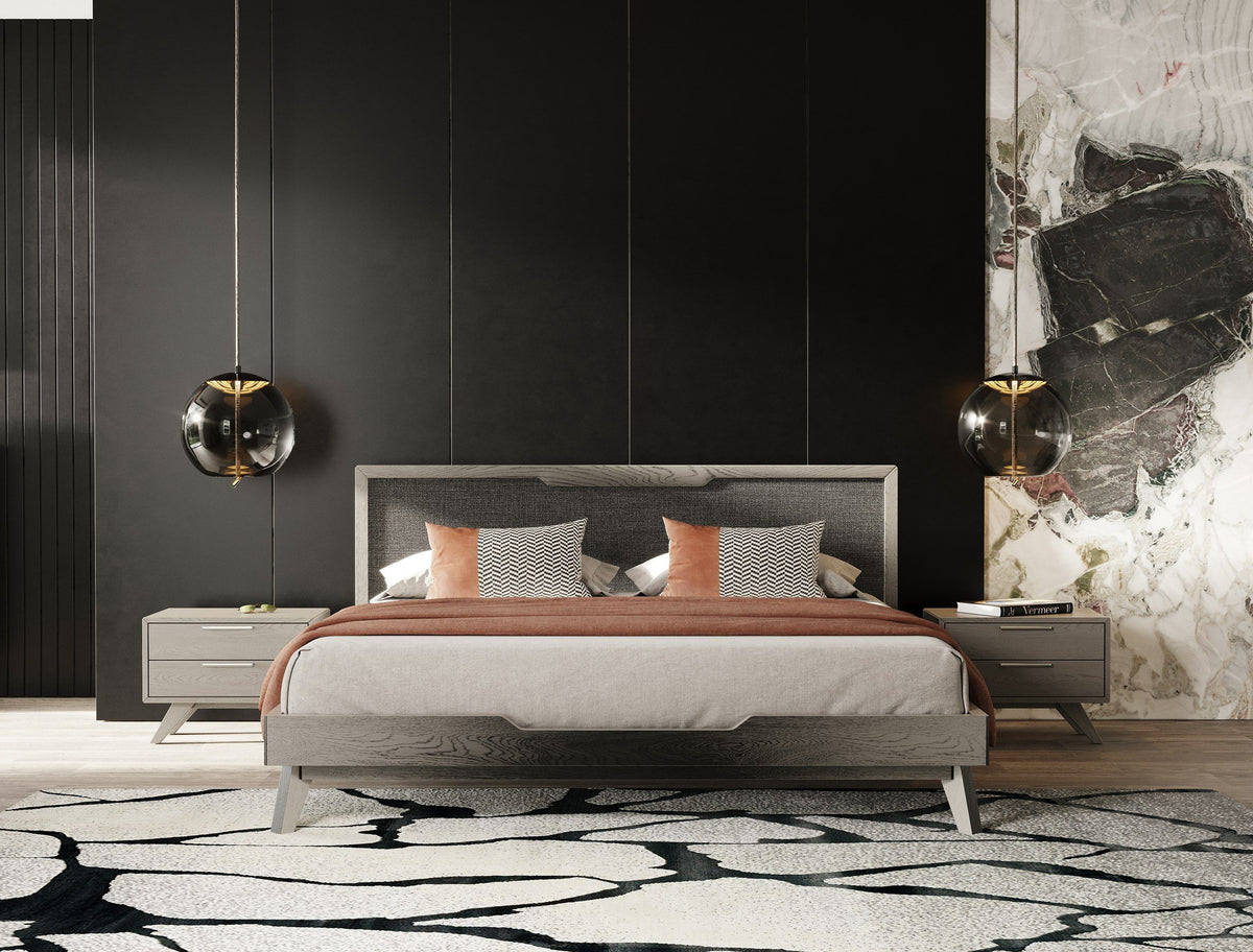 Queen Soria Modern Grey Wash Bedroom Set