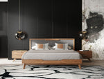 Eastern King Soria Modern Grey & Walnut Bedroom Set