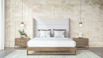 Heloise - Contemporary Grey Fabric & Walnut Trim Bed by VIG Furniture - View 5