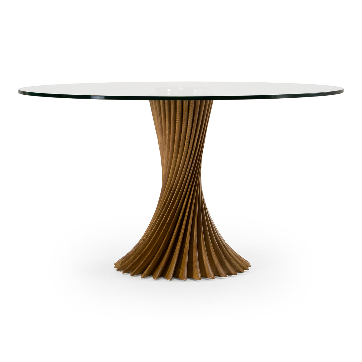 Ocasio - Modern Glass + Walnut Round Dining Table by VIG Furniture - View 1