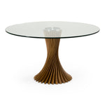 Ocasio - Modern Glass + Walnut Round Dining Table by VIG Furniture - View 2