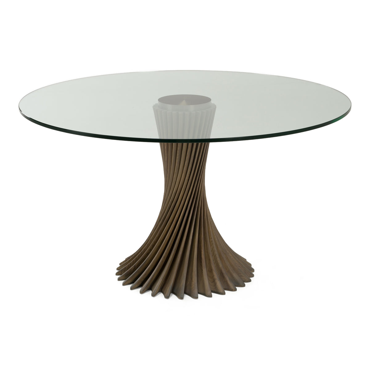 Ocasio - Modern Glass + Grey Ash Round Dining Table by VIG Furniture - View 2