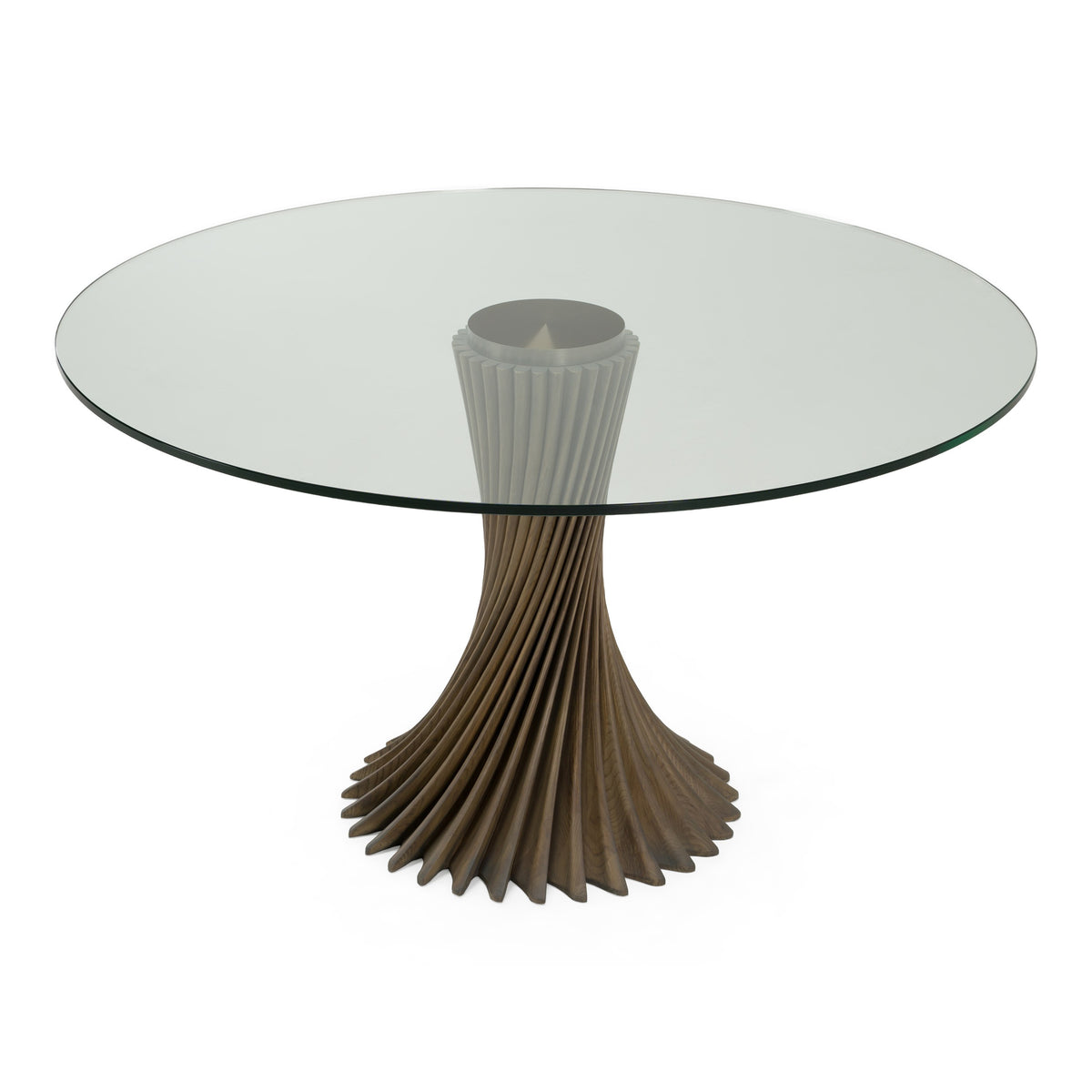 Ocasio - Modern Glass + Grey Ash Round Dining Table by VIG Furniture - View 3