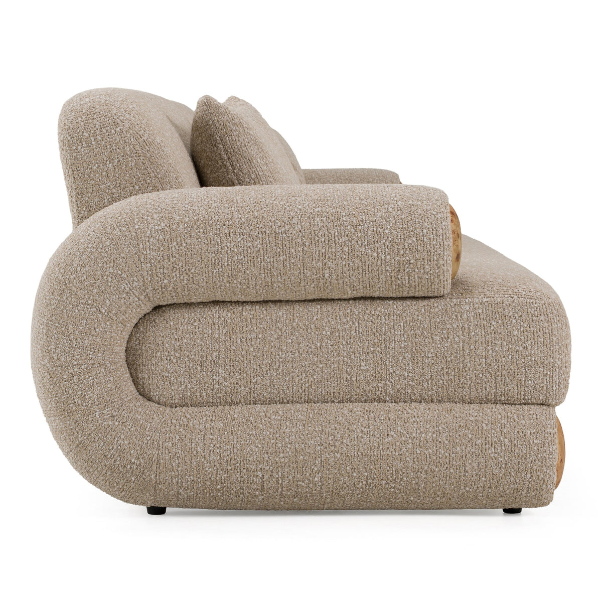 Odette - Modern Beige Fabric + White Burl Sofa by VIG Furniture - View 5
