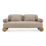 Odette - Modern Beige Fabric + White Burl Loveseat Sofa by VIG Furniture - View 1