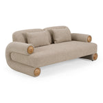Odette - Modern Beige Fabric + White Burl Loveseat Sofa by VIG Furniture - View 2